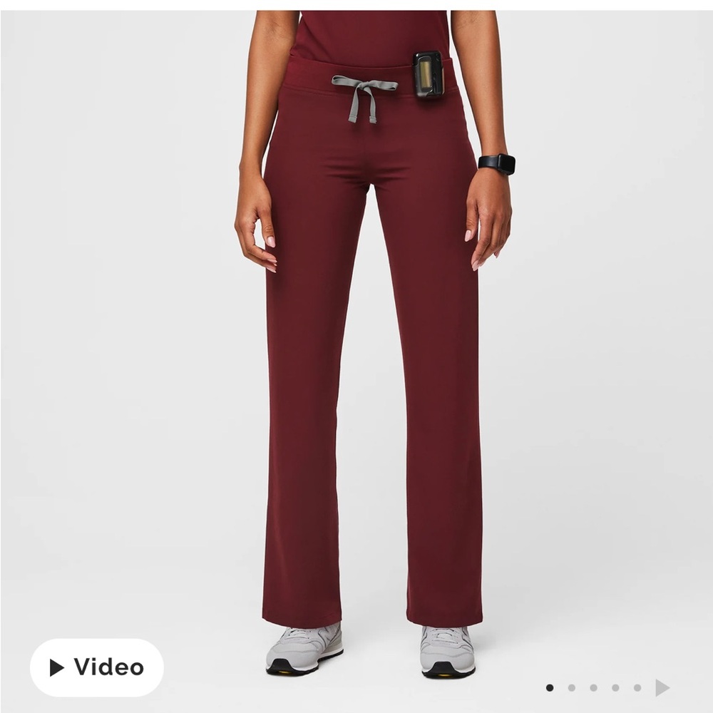 Figs Burgundy Livingston Basic Scrub Pants